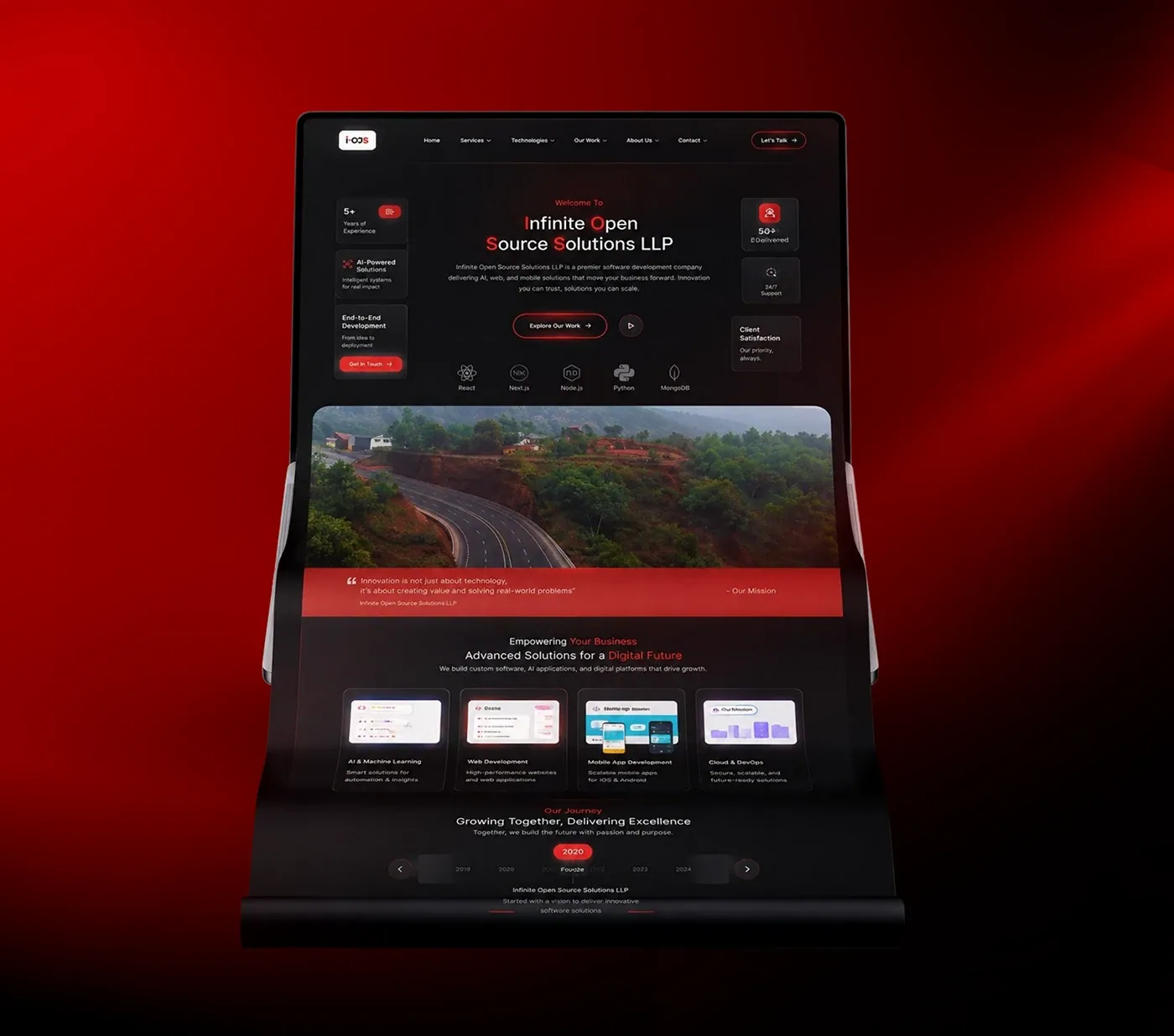 The redesigned iOSS website on a laptop and a tablet