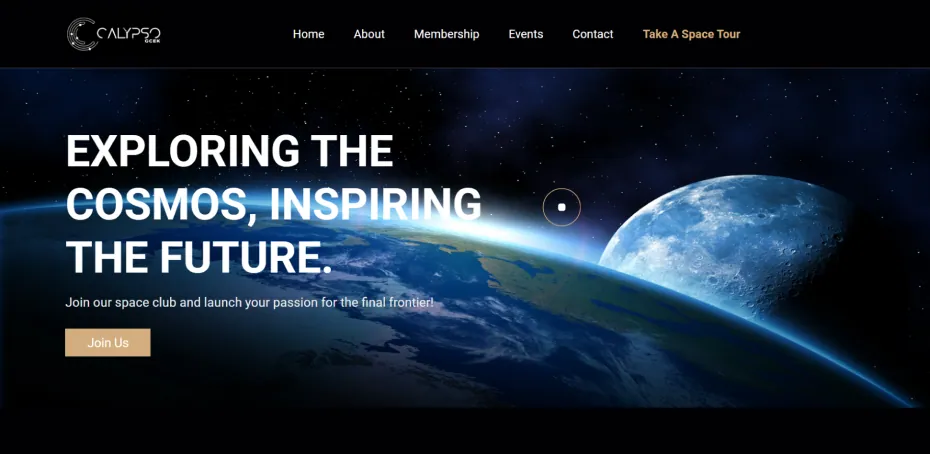 Calypso GCEK astronomy club website hero: exploring the cosmos, inspiring the future